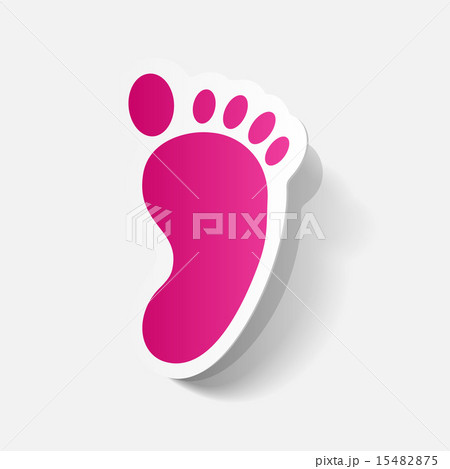 Paper clipped sticker: Footprint symbol Paper clipped sticker: Footprint symbol 15482875