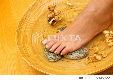female feet on spa treatment female feet on spa treatment 15485722
