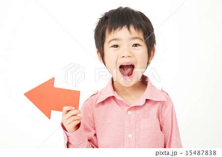 矢印で指す男の子 15487838
