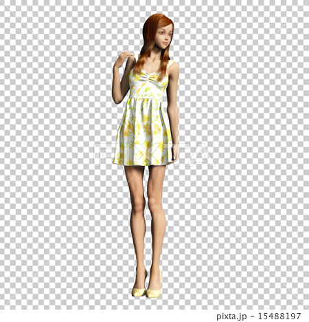 Model posing woman female perming 3DCG - Stock Illustration