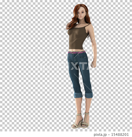 Model posing woman female perming 3DCG - Stock Illustration