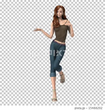 Female model of body posing to posing 3DCG 15488202