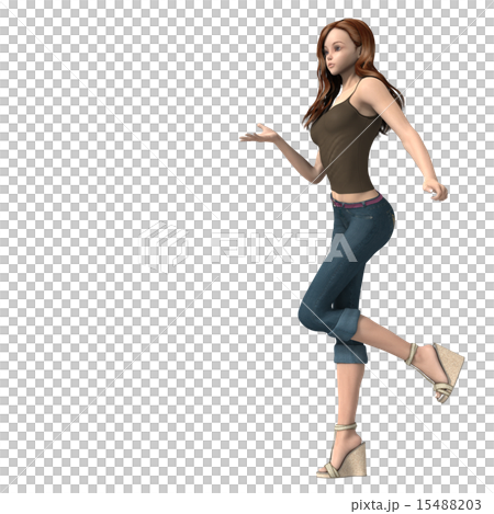 Female model of body posing to posing 3DCG 15488203