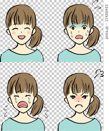 女性面部表情/嫉妒悲傷(領帶) 女性面部表情/嫉妒悲傷(領帶) 15488483