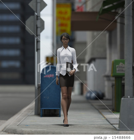 都会で颯爽と歩く ビジネスウーマン　perming  15488666
