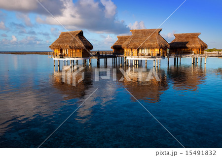 houses over the transparent quiet sea water houses over the transparent quiet sea water 15491832