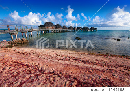 The coral coast and lodges over the ocean. 15491884