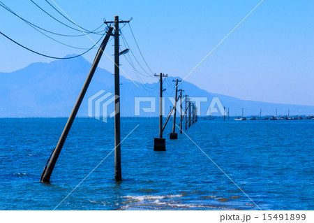宇土 住吉海岸公園から眺める海床路 宇土 住吉海岸公園から眺める海床路 15491899