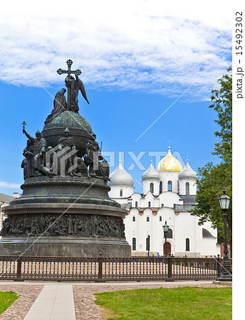 Monument Millennium of Russia and Sofia cathedral. 15492302