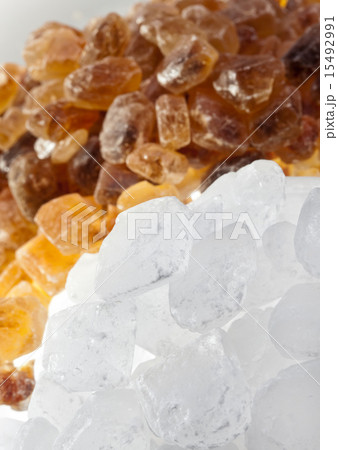 White and brown candy sugar White and brown candy sugar 15492991