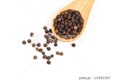Black pepper isolated on the white background 15493307