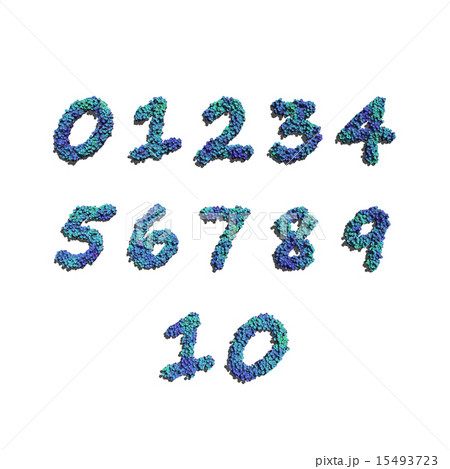 numbers create by blue flowers white background numbers create by blue flowers white background 15493723