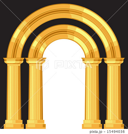 Doric realistic antique greek arch with columns 15494036
