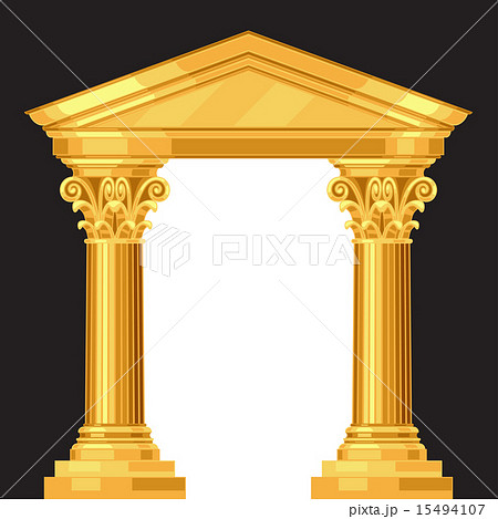 Corinthian realistic antique greek temple with columns 15494107