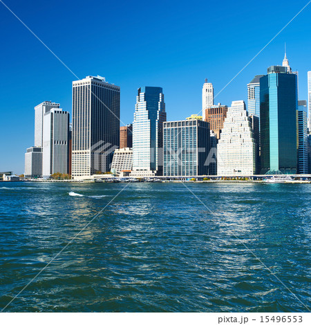 Lower Manhattan skyline view from Brooklyn 15496553
