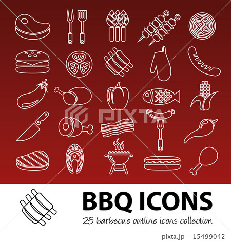 barbecue outline icons 15499042