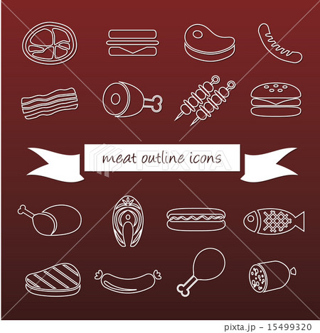 meat outline icons meat outline icons 15499320