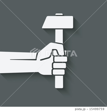 working symbol hand with hammer 15499759
