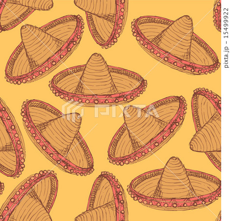 Sketch mexican sombrero in vintage style 15499922