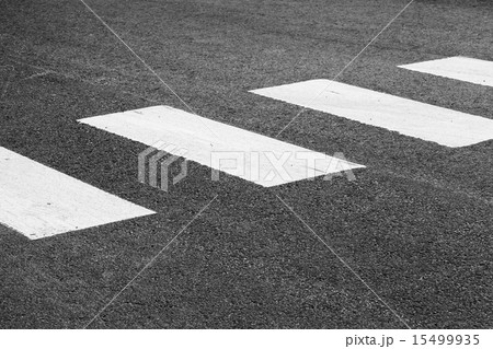 Pedestrian crossing road marking, white rectangles 15499935