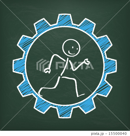 Blackboard Stickman Runs Gear Blackboard Stickman Runs Gear 15500040