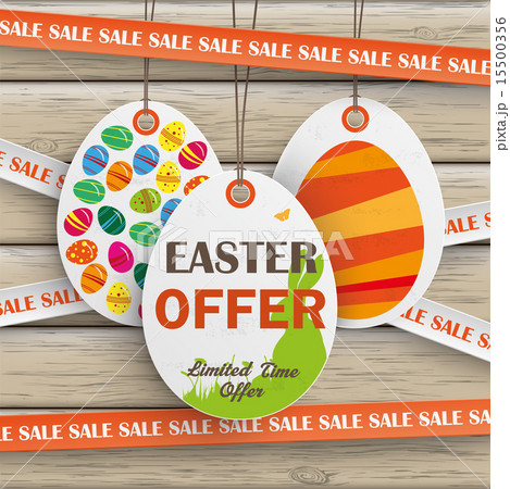 Sale Sticker Lines Easter Offer Wood 15500356