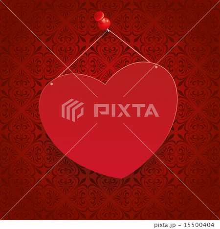 Square Ornaments Red Heart Tack 15500404