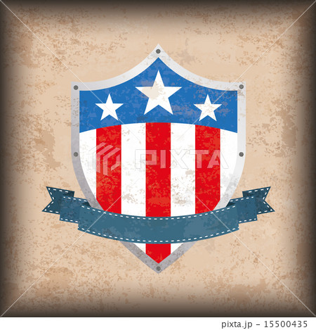 Vintage Background US Flag Shield 15500435