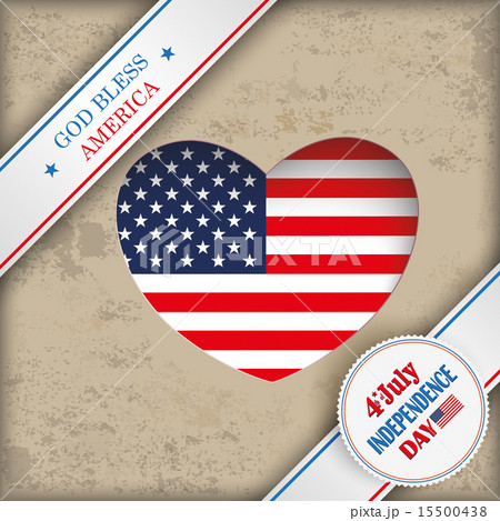 Vintage Heart Hole 4 July US Flag 2 Banners 15500438