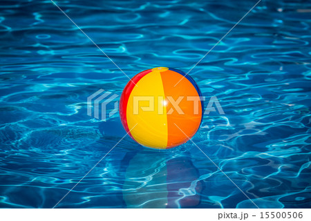 Beach ball in swimming pool 15500506