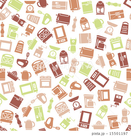 kitchen appliances and tools seamless pattern 15501197