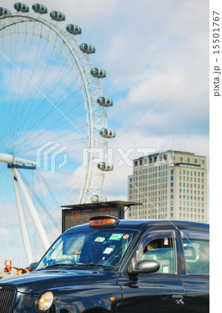 Famous black cab an a street in London 15501767