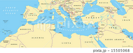Mediterranean Basin Political Map 15505068