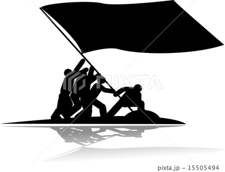 勝利のフラッグのイラスト素材