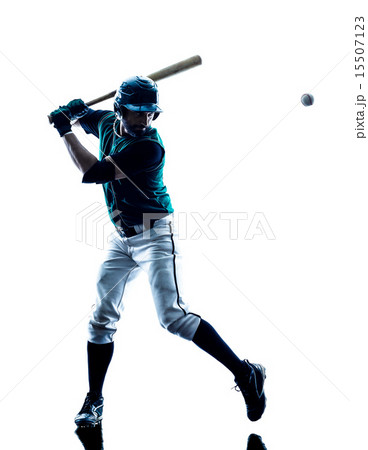 man baseball player silhouette isolated man baseball player silhouette isolated 15507123