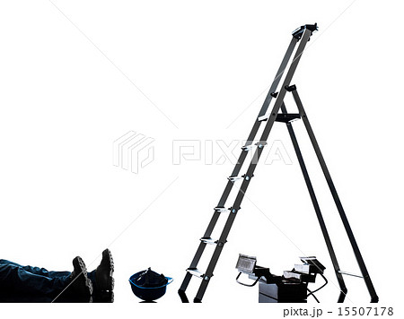 accident manual worker man falling from ladder silhouette accident manual worker man falling from ladder silhouette 15507178