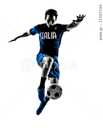 italian soccer player man silhouette  15507184