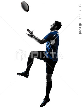rugby man player silhouette 15507249