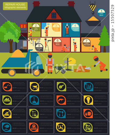 House repair infographic, set elements House repair infographic, set elements 15507529