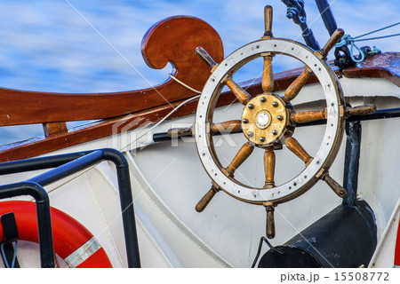 wheel of an old sailing ship 15508772