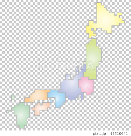 Japan dot map by area division (pastel color) 15510641