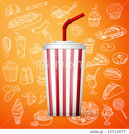 soda fountain drink and hand draw fast food icon soda fountain drink and hand draw fast food icon 15513077