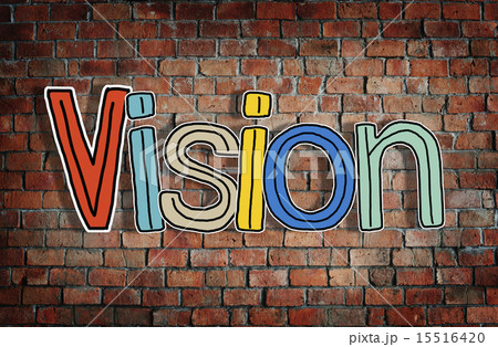 Vision word and Brick Wall in the Background 15516420