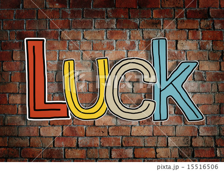 Luck Brick wall Single Word Text Background Clean Concept 15516506