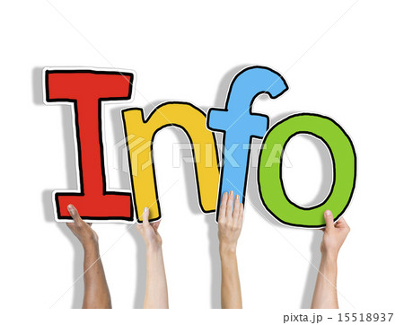 Group of Hands Holding Word Info 15518937