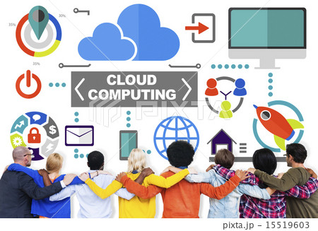 People Togetherness Rear View Global Communications Cloud Comput 15519603