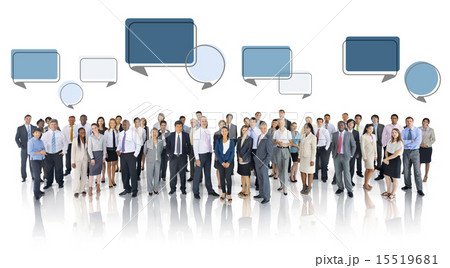 Multiethnic Group of Business People with Speech Bubbles 15519681