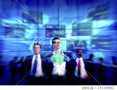 Superhero Businessmen Stock Market Team Concept Superhero Businessmen Stock Market Team Concept 15519682