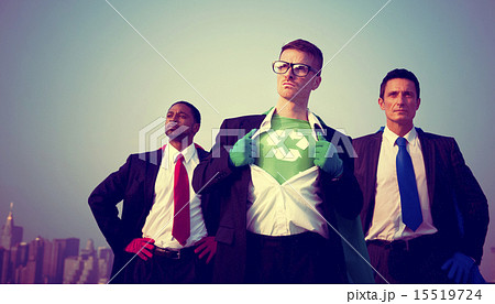 Superhero Businessmen Environment New York Concept 15519724