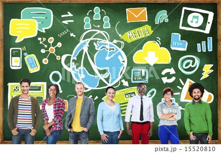 Diversity Casual People Technology Media Community Team Concept 15520810
